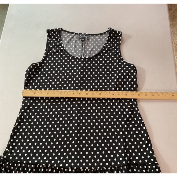 NWT Everlily Polka Dot Sleeveless Tiered Dress Black & White Size L new - Picture 7 of 11